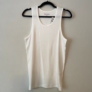 NWT Todd Snyder Mens Ribbed Tank Top White Sz M Cotton Modal Stretch Basic Peru